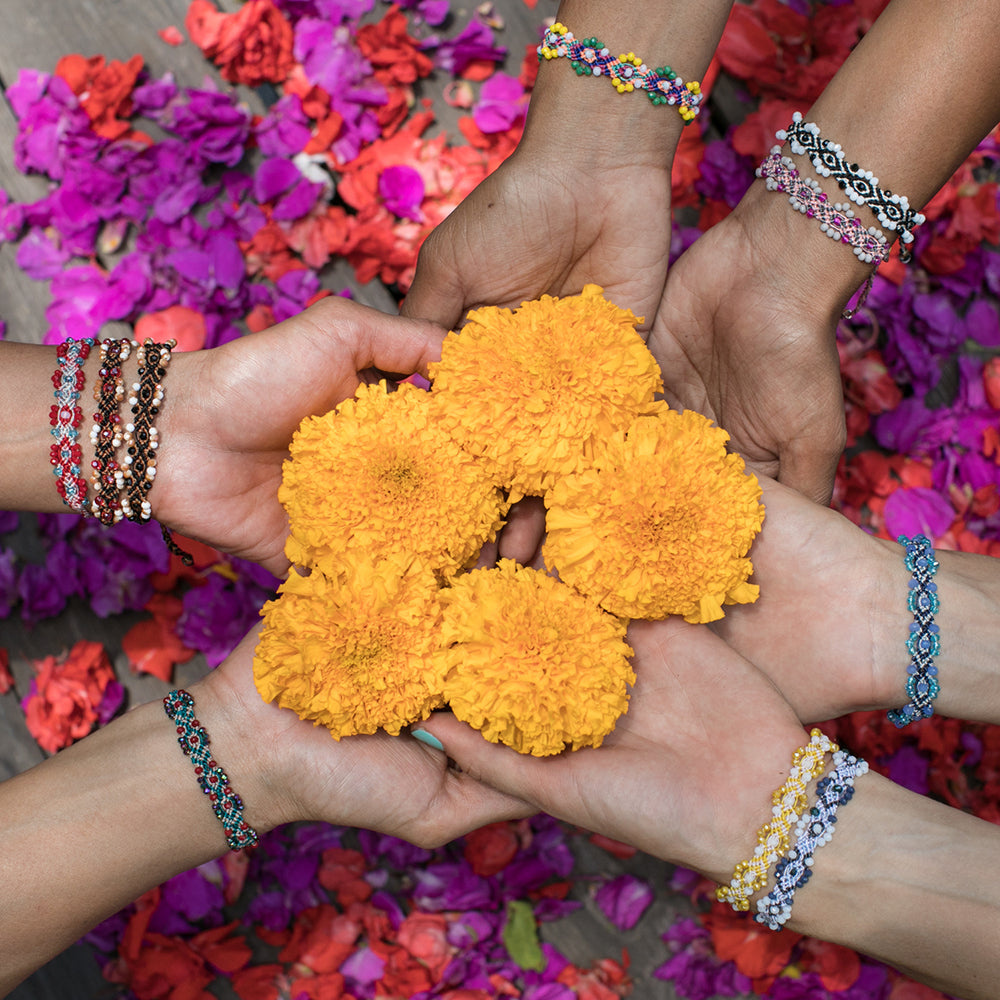 Festival of India Friendship Bracelets #colorful #pink #orange #yellow  #etsy | Festival bracelets, Friendship bracelets, Crochet jewelry